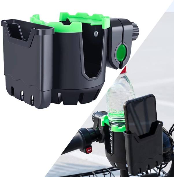 RETRACK 2-in-1 360° Rotating Universal Bike Cup Holder with Phone Holder Organizer, Bicycle Bottle Holder