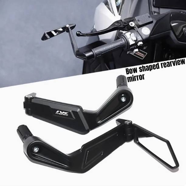 ASRYD Motorcycle Lever Guard With Integrated Rear View Mirror ABS Plastic Body Handlebar Hand Guard