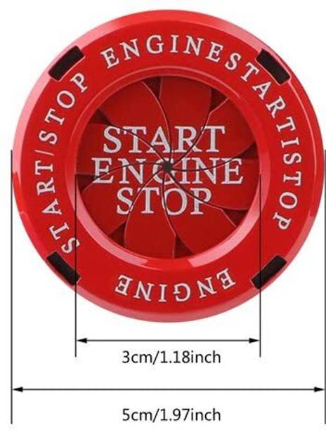 Hybrid Motors Universal Engine Start-Stop Switch Button Cover Ignition Ring Red Bike Engine Breather