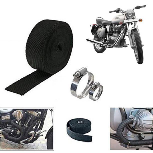 Ramanta 3 Meter Black Bike Silencer Wrap for Royal Enfield Bike Exhaust Heat Shield