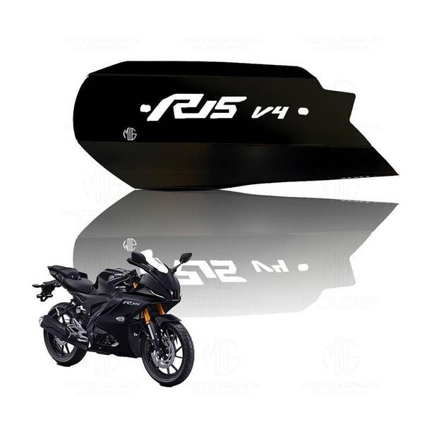 Moto Genius Stainless Steel Exhaust Cover for R15 V4 | Premium Heat Shield Protector (Black) Bike Exhaust Heat Shield