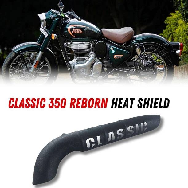 PHANTOM Premium Quality Royall Enfield Classic 350 Reborn Mild Steel Black Matte Finish Bike Exhaust Heat Shield