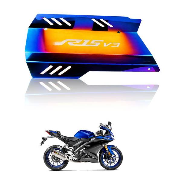 Moto Genius Exhaust Silencer Protector for R15 V3 | Premium Heat Shield (Multicolor) Bike Exhaust Heat Shield