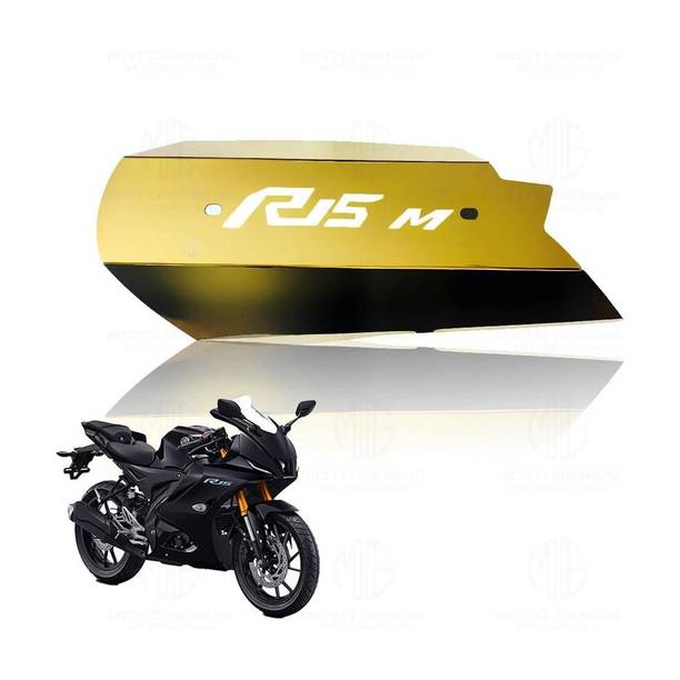 Moto Genius Exhaust Cover Silencer Protector for R15 V4 | Premium Heat Shield (Gold) Bike Exhaust Heat Shield