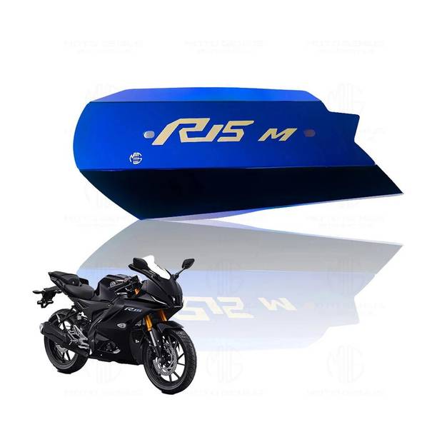 Moto Genius Exhaust Cover Silencer Protector for R15 V4 | Premium Heat Shield (Blue) Bike Exhaust Heat Shield