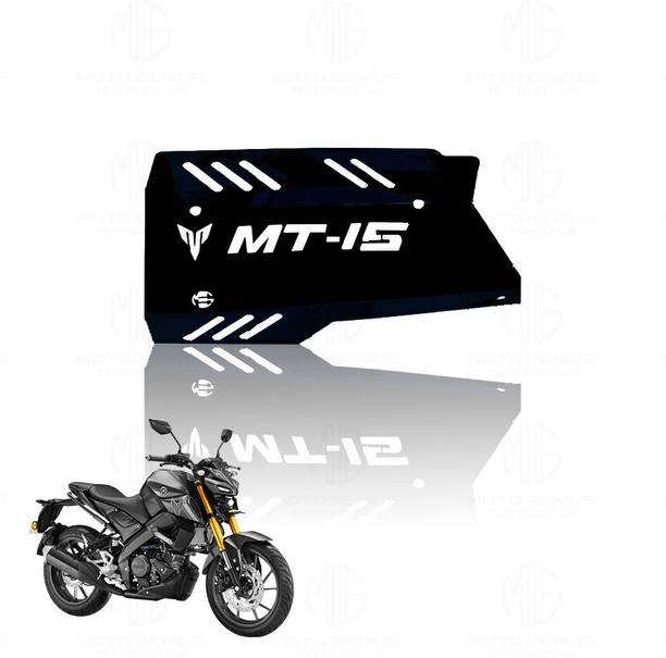 Moto Genius Stainless Steel Exhaust Cover for MT-15 | Premium Heat Shield Protector (Black) Bike Exhaust Heat Shield