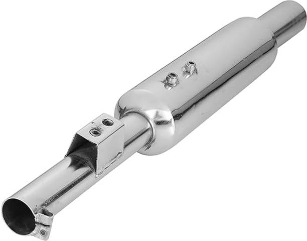 Ridefit Short Bottle Empty Chrome Mini Punjab Exhaust silencer Royal Enfield Classic 350 फुल इग्ज़ॉस्ट सिस्टम