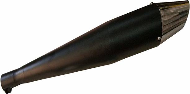 WORDZ Dolphin silencer Exhaust Black Front Chrome Glasswool Royal Enfield Classic Chrome Full Exhaust System