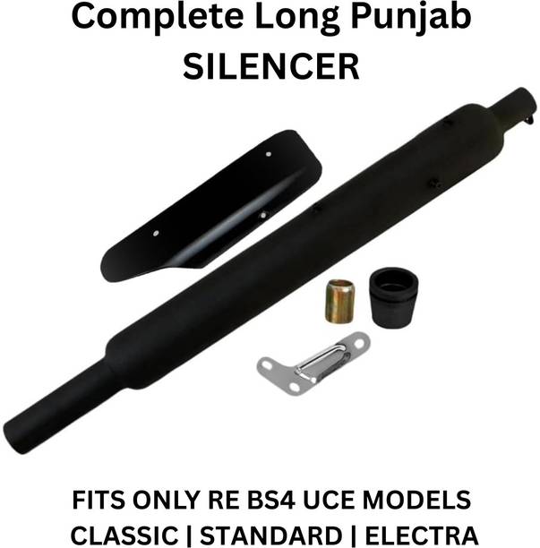 Khajanchi Premium Long Bottle Complete Silencer for Royal Enfield Classic 350, Electra 350 Full Exhaust System