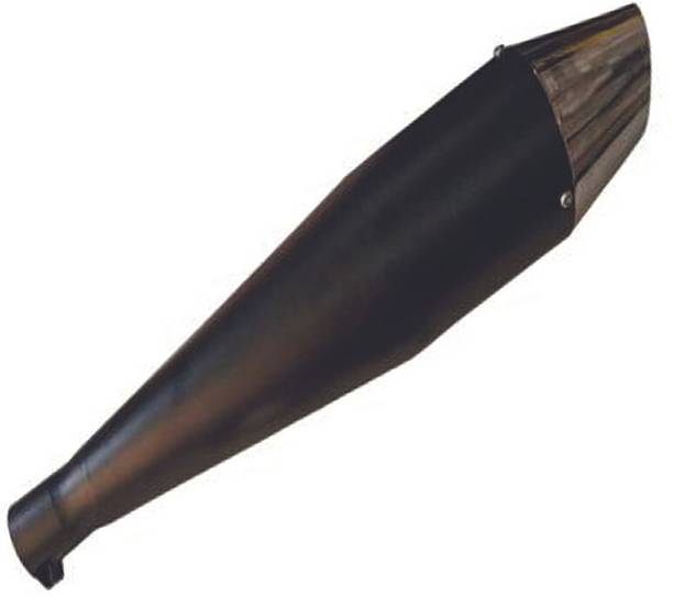 GOLSM Dolphin Exhaust silencer Black Glasswool Royal Enfield Electra Delux Full Exhaust System