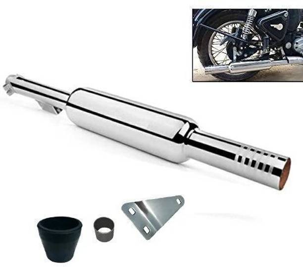 shree ji accessorie Short Bottle Empty Chrome Mini Punjab Exhaust silencer Royal Enfield Classic 350 Full Exhaust System