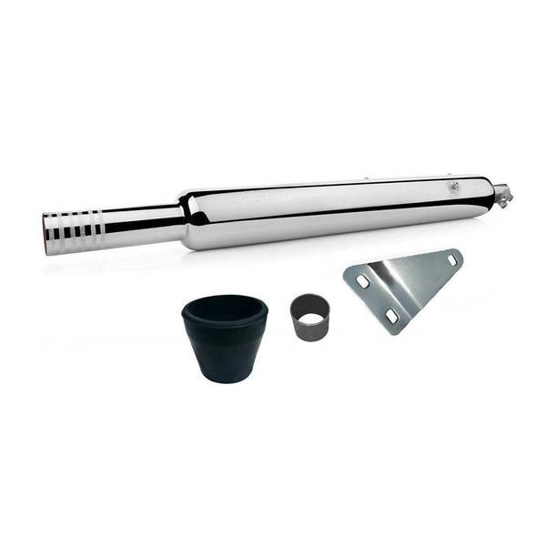 WORDZ Long Bottle Empty Chrome Bada Punjab Exhaust silencer Royal Enfield Classic 350 Full Exhaust System