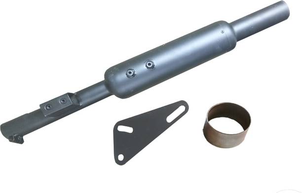 WORDZ Short Botlle Black Empty Mini Punjab Exhaust silencer Royal Enfield Classic Full Exhaust System
