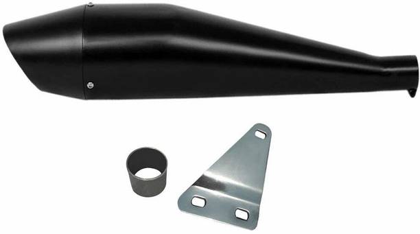 WORDZ Dolphin silencer Exhaust Black Glasswool Royal Enfield Classic Chrome Full Exhaust System