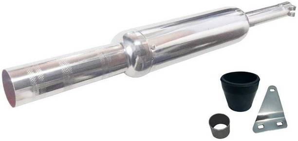 WORDZ Short Bottle Empty Chrome Mini Punjab Exhaust silencer Royal Enfield 500 EFI फुल इग्ज़ॉस्ट सिस्टम