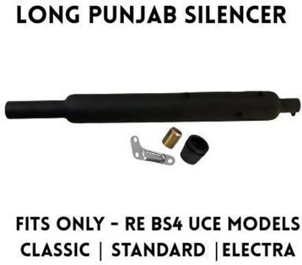 EAZ Long Punjab Free Flow Silencer for RE Classic, Standard & Electra (UCE BS3-BS4) Royal Enfield Classic, Classic 350, Classic 500, Thunder Bird 350, Thunder Bird 500 Full Exhaust System