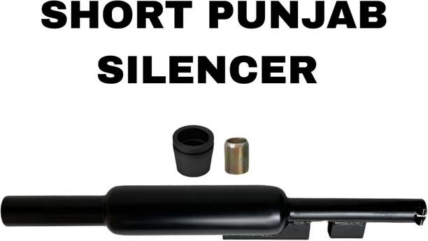 EAZ Short Punjab Silencer Free Flow For RE (Big Mouth, Black) Royal Enfield Classic 350, Classic 500, Electra 350, Thunder Bird 350, Thunder Bird 500 फुल इग्ज़ॉस्ट सिस्टम