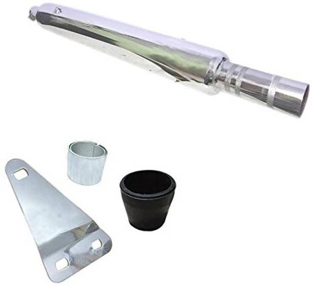Ridefit Long Bottle Empty Chrome Bada Punjab Exhaust silencer Royal Enfield Classic 350 Full Exhaust System