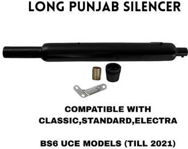 EAZ Long Punjab Free Flow Silencer for RE Classic, Standard & Electra UCE (BS6) Royal Enfield Classic, Classic 350, Classic 500, Thunder Bird 350, Thunder Bird 500 Full Exhaust System