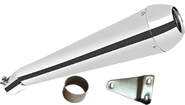 Ridefit Megaphone Chrome Glasswool Exhaust silencer Royal Enfield Continental GT Full Exhaust System