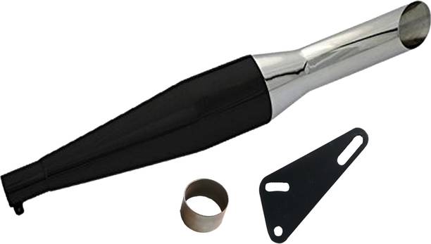 WORDZ Red Rooster / Redrooster silencer Black For Chrome Exhaust Glasswool Royal Enfield Classic 350 Full Exhaust System