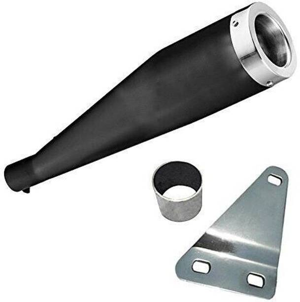 SILENTWAVE Cobra silencer Glasswool Black Front Chrome Exhaust Royal Enfield Electra Delux Full Exhaust System