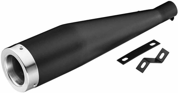inayat Cobra silencer Glasswool Black Front Chrome Exhaust Royal Enfield Classic 350 फुल इग्ज़ॉस्ट सिस्टम