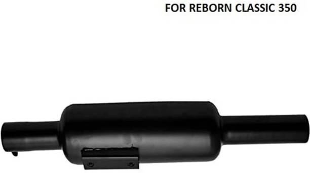 SILENTWAVE Short Bottle Empty Dholki Silencer For Royal Enfield Reborn Classic 350 (Black) Royal Enfield Classic 350 Full Exhaust System