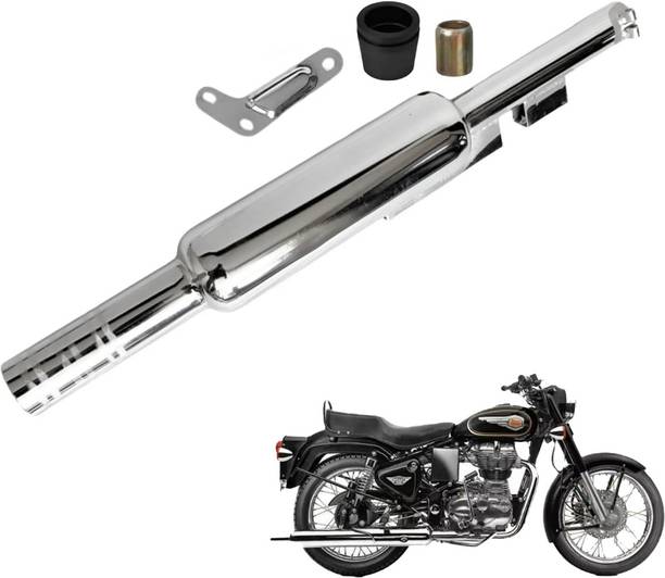 EAZ Original Short Punjab Silencer for Classic 350 Standard 350 Black Royal Enfield Classic 350, Classic, Classic Desert Storm, Electra 350 स्लिप-ऑन इग्ज़ॉस्ट सिस्टम