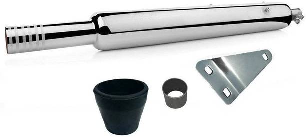 WORDZ Long Bottle Empty Chrome Bada Punjab Exhaust silencer Royal Enfield Classic Chrome फुल इग्ज़ॉस्ट सिस्टम