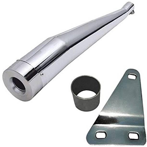 WORDZ Cobra silencer Glasswool Chrome Exhaust Royal Enfield Classic 350 फुल इग्ज़ॉस्ट सिस्टम