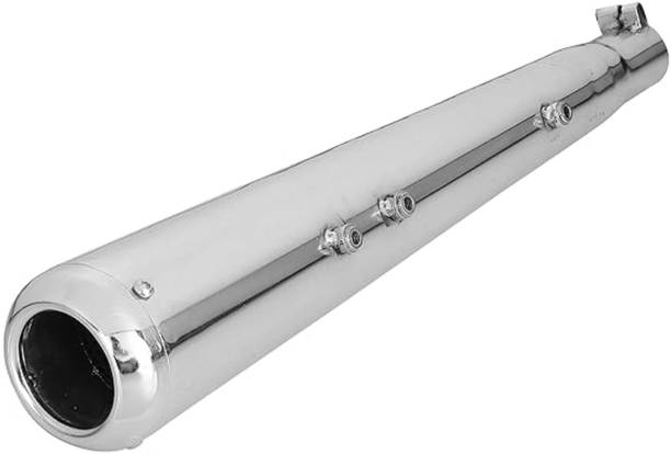 Ridefit Megaphone Chrome Glasswool Exhaust silencer Royal Enfield Electra Delux फुल इग्ज़ॉस्ट सिस्टम