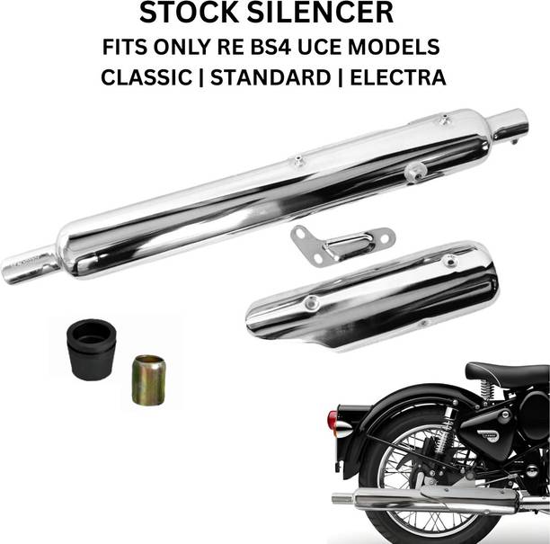 Khajanchi Stock Silencer for Bs3-Bs4 Royal Enfield Classic 350, Classic 500, Electra 350 Slip-on Exhaust System