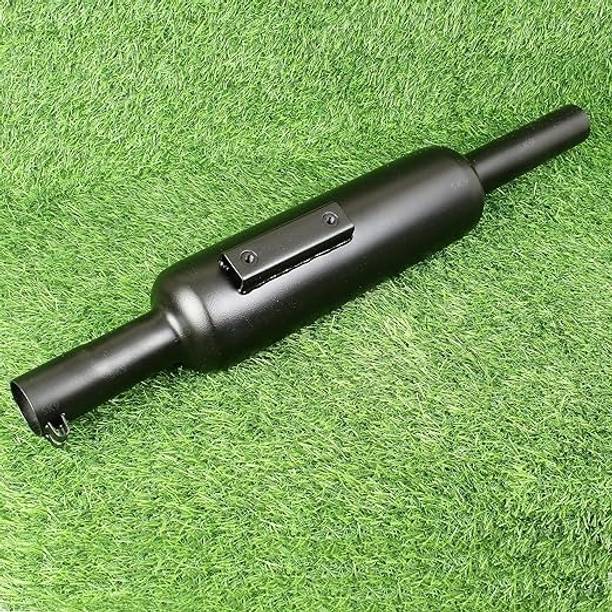 Pepstter Royal RE Models Mini Punjab Dholki Silencer, Black, Chrome Body, Heavy Duty Royal Enfield Classic Full Exhaust System