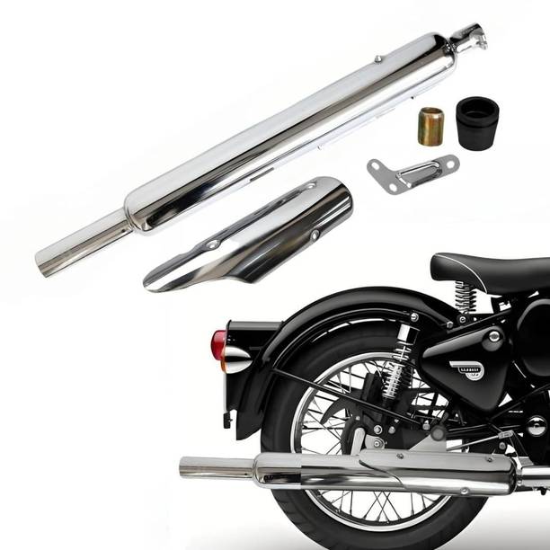 EAZ Original Long Punjab Silencer for Bs4 Royal Enfield Classic 350, Classic, Classic Desert Storm, Electra 350 Slip-on Exhaust System