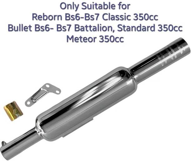 EAZ Short Bottle Silencer for Reborn Bs6 / Bullet Bs6 / Meteor 350cc Royal Enfield Classic Full Exhaust System