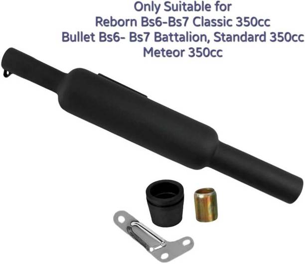 EAZ Short Bottle Silencer for Reborn Bs6 / Bullet Bs6 Royal Enfield Classic Full Exhaust System