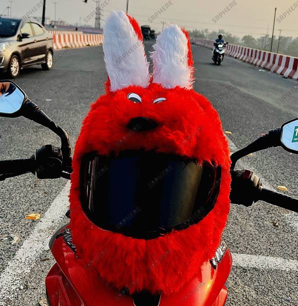 SRPHERE Red Rabbit Shape Style Bunny Helmet Cover For Full Face Helmet Motorbike Helmet