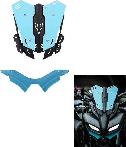 Vagary Sky Blue Metal Visor with Winglet for Yamaha MT 15 Bike Fairing Kit