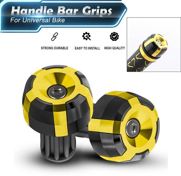 ASRYD Universal Motorcycle Bar End Caps Grips Handlebar Wight Black/Gold Bike Handlebar Weights