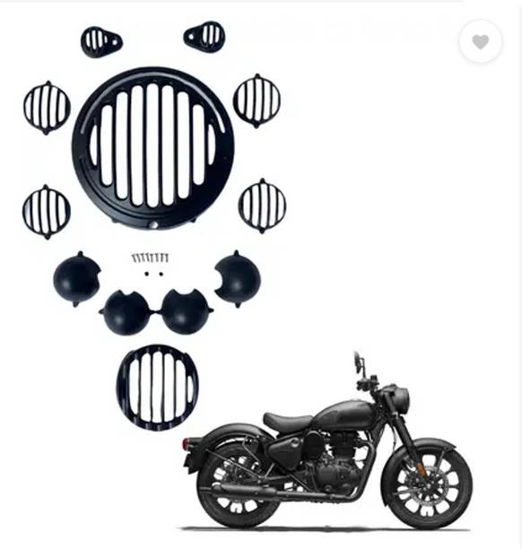 GRILLO MetaL Headlight Grill / Jail Lamp, Indicator, Eyes for Reborn 350Jali Cover Set Bike Headlight Grill