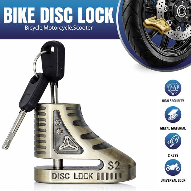 Otoroys Motorcycle Disc Brake Lock, Heavy Duty Stainless Steel (Shoe Style), 7mm Pin, Anti-Theft Wheel Security Lock for Bike and Motorcycle Disc Lock