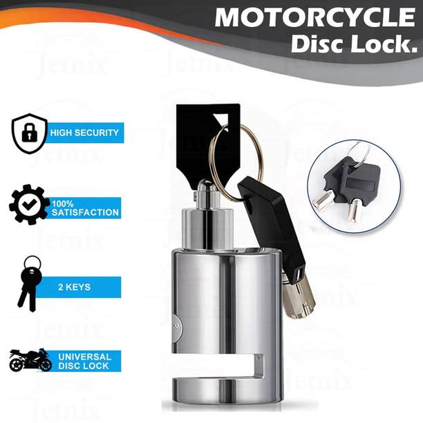 Jetnix Universal Bike Disc Brake Lock Set Bike Safety Mini Anti-Theft Stainless Steel, Disc Brake Lock Waterproof Disc Lock