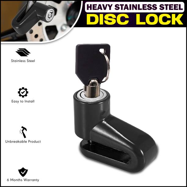 Moto Genius Heavy Stainless Steel Disc Break Anti-Theft Security Lock For Bikes and Scooty Disc Lock