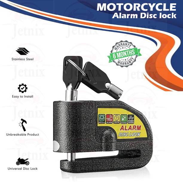 Jetnix Motorcycle Alarm Lock Waterproof 110dB Heavy Duty Black, Color Painted Motorbike Anti-Theft Alarm Wheel Disc Brake Security Disc Lock