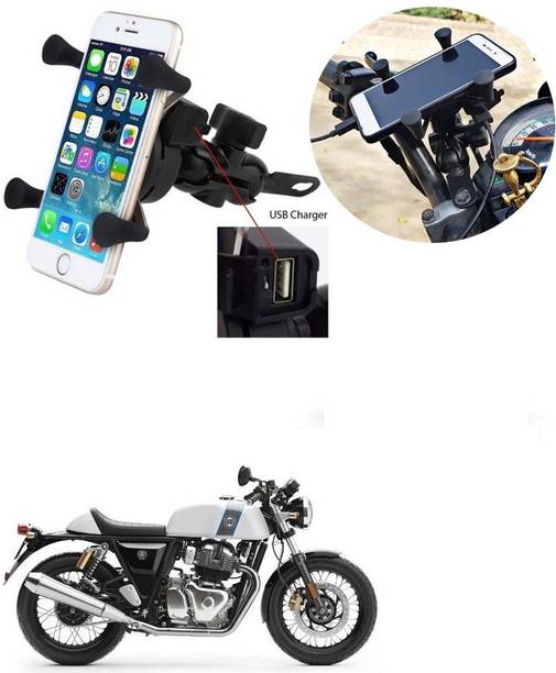 SRPHERE Grip Mobile Phone Holder with USB Charger Bike Mobile Holder For Continental GT Bike Mobile Holder
