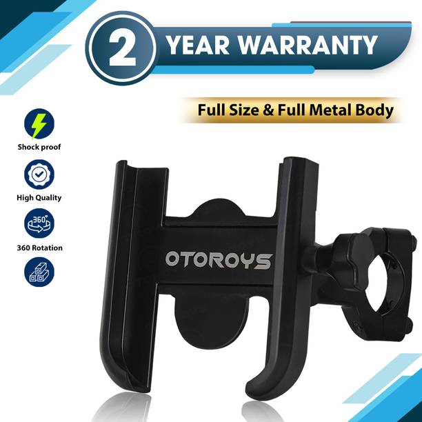 ओटोरोयस Universal Bike Mount Phone Holder Metal Body 360 Degree Rotating Handlebar बाइक मोबाइल होल्डर