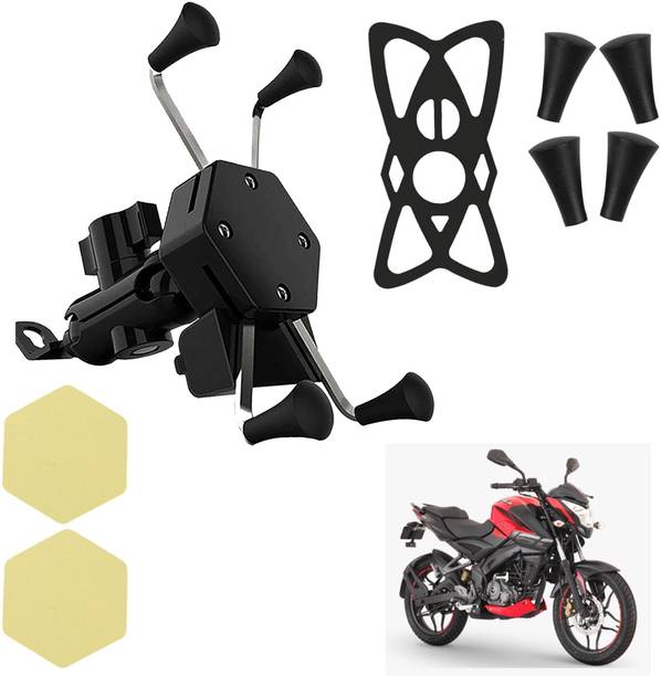 ASRYD X-Grip Bike Mobile Charger & Phone Holder (5V-2A Black) - Bajaj NS 160 Bike Mobile Holder