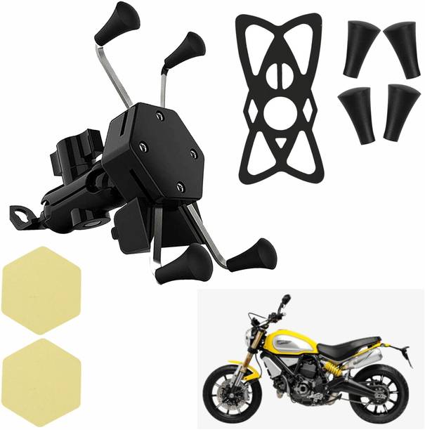 ASRYD X-Grip Bike Mobile Charger & Phone Holder (5V-2A Black) - Ducati Scambler Icon Bike Mobile Holder