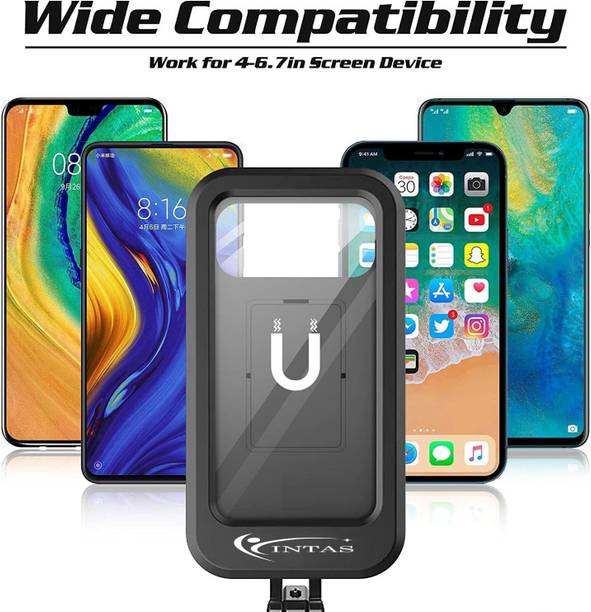 INTAS Universal Motorcycle Mobile Holder with Waterproof Phone Case Bike Mobile Holder